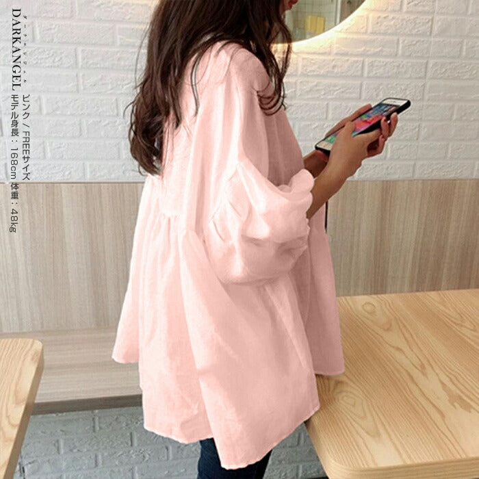 ボリューム袖ペプラムチュニックブラウス｜ブラック – DARK ANGEL