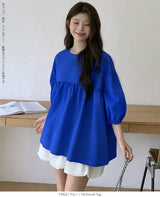 ペプラムチュニックブラウス