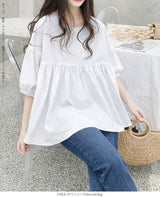 ペプラムチュニックブラウス