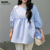 ペプラムチュニックブラウス