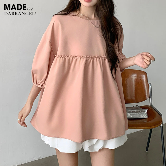 ペプラムチュニックブラウス