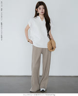 キーネックフレンチスリーブトップス