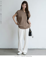 キーネックフレンチスリーブトップス