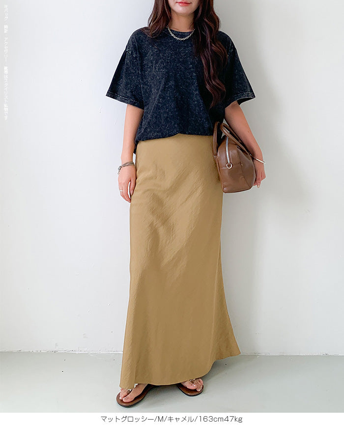 サテンナロースカート｜グレー – DARK ANGEL