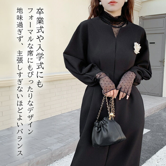 OLUN バルーンスリーブタックワンピース 最終値下げ OLUN ワンピース