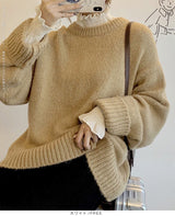 裏起毛スタンドカラーブラウス