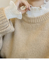 裏起毛スタンドカラーブラウス