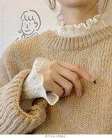 裏起毛スタンドカラーブラウス