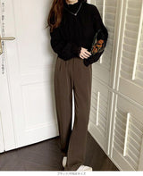 裏起毛スタンドカラーブラウス