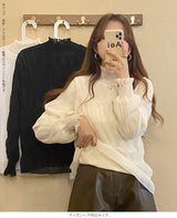 裏起毛スタンドカラーブラウス