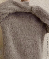 マシュマロタッチラウンドネックシャギーニットトップス