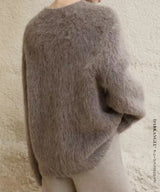 マシュマロタッチラウンドネックシャギーニットトップス