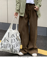 タック入りコーデュロイワイドパンツ