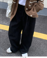 タック入りコーデュロイワイドパンツ