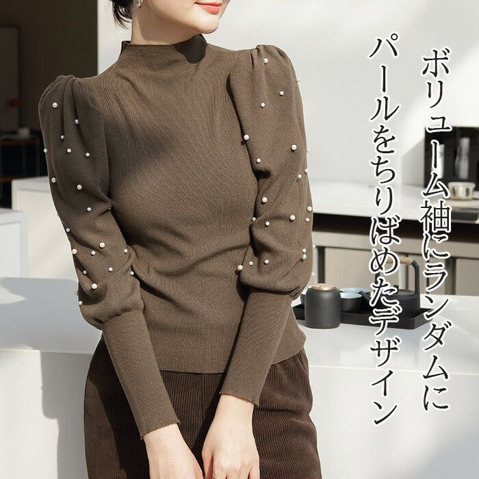 パフスリーブニットトップス