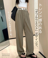 前開きワイドパンツ
