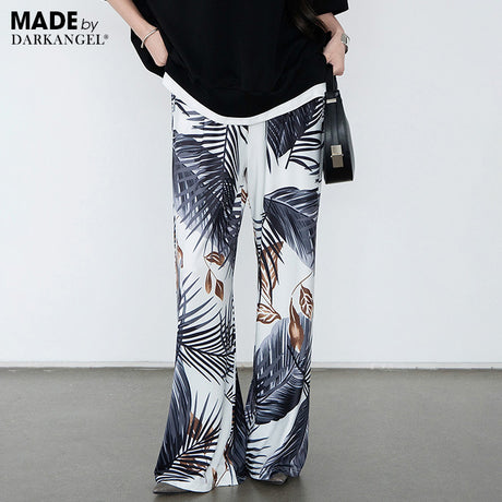 ボタニカルプリントワイドパンツ