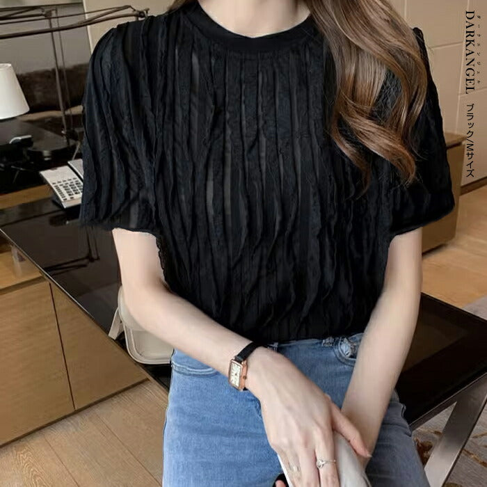 立体ウェーブシアーtシャツ