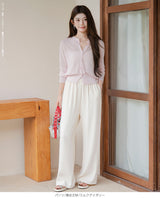 前後2wayブラウス×美脚ワイドパンツ
