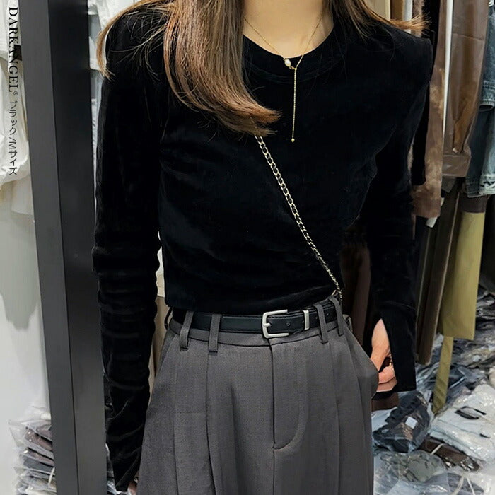 スリットスリーブベロアトップス｜上品でありながらリラックス感のある