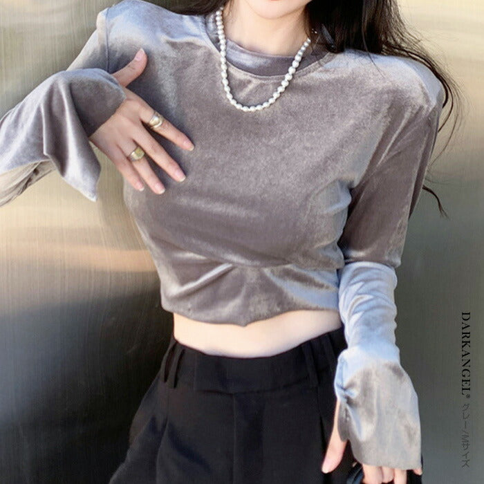 スリットスリーブベロアトップス｜上品でありながらリラックス感のある