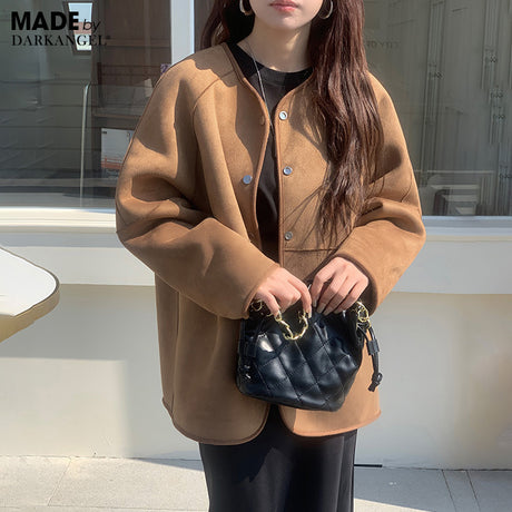 2WAYノーカラーリバーシブルコート