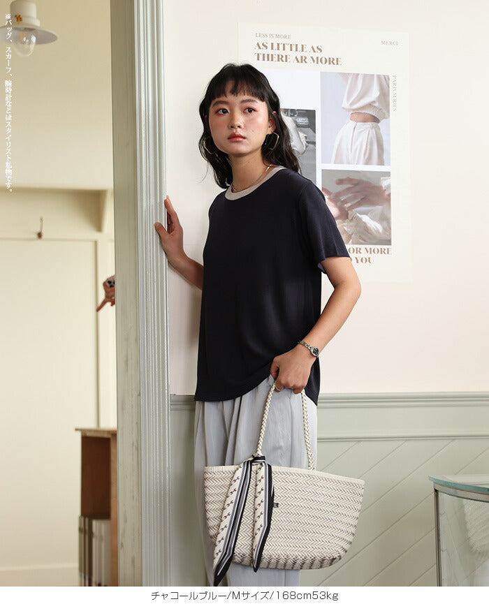 バイカラークルーネックTシャツ