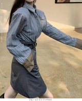 バイカラーストライプシャツ