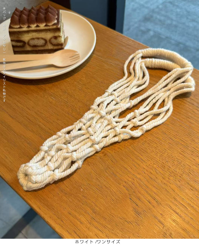 マクラメ編みドリンクホルダーバッグ