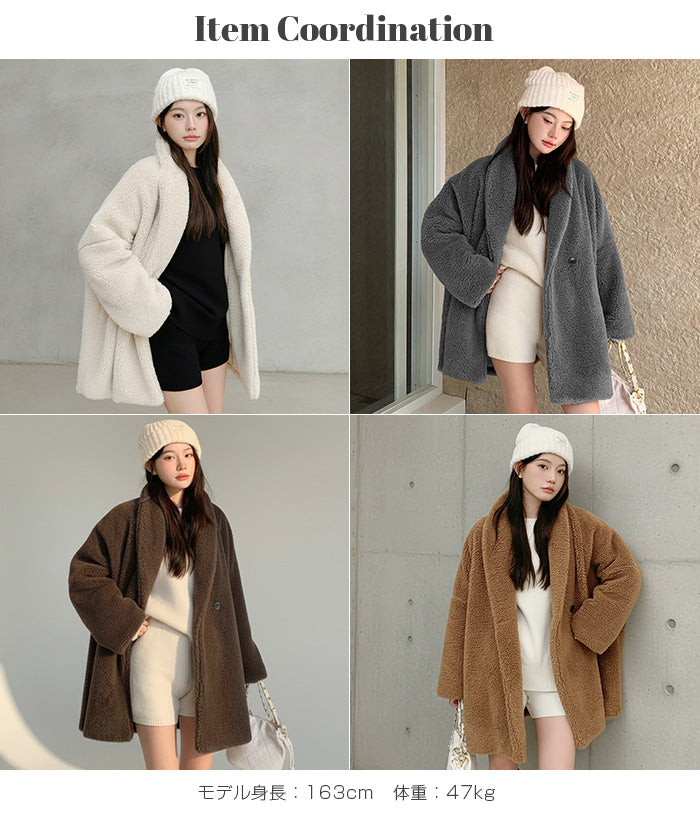 美品♡アマカAMACAイタリアインポート♡テディベアウールコート 美品♡アマカAMACAイタリアインポート♡テディベアウールコート