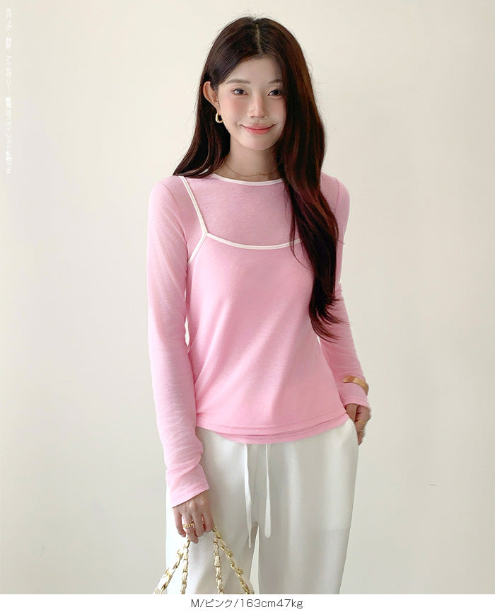 バイカラーシアートップスSet｜さりげないトレンド感と実用性を