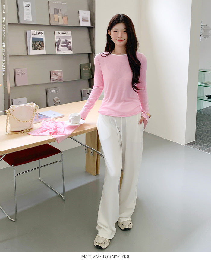 バイカラーシアートップスSet｜さりげないトレンド感と実用性を