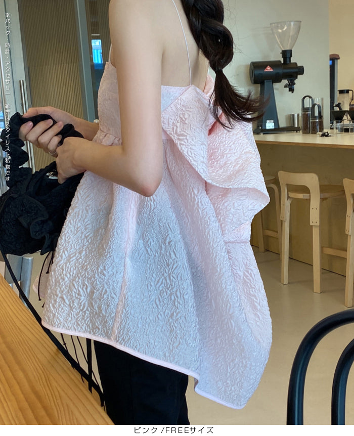 ビッグリボンバックキャミソールビスチェ