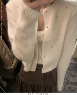 シャギーニット ビジューカーディガン
