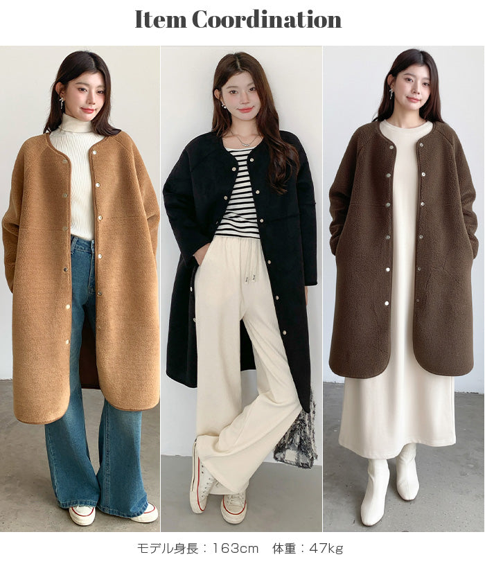 【極美品】ルシェルブルー　定価6.2万　リバーシブル　チェック　ロングコート 極美品】ルシェルブルービッグチェックリバーシブルコート