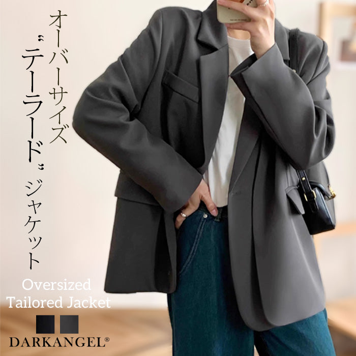オーバーサイズテーラードジャケット レディース 秋冬 羽織り