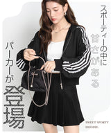 サイドラインダブルジップパーカー