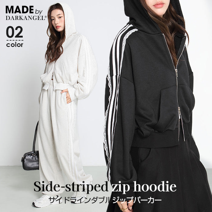 サイドラインダブルジップパーカー