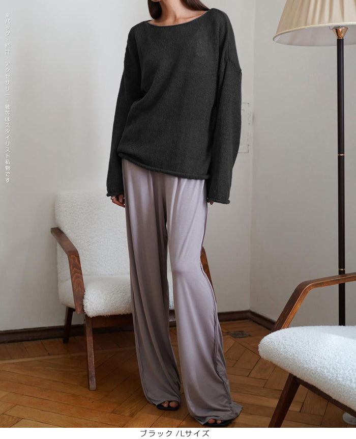 L様 ニットFダークブラウン Dark Angel セーター レディース 長袖プルオーバー ゆったり