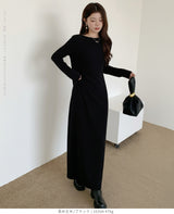 選べる着丈 バックシャンマキシワンピース