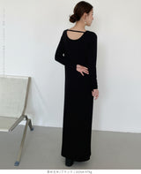 選べる着丈 バックシャンマキシワンピース