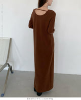 選べる着丈 バックシャンマキシワンピース