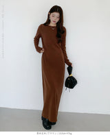 選べる着丈 バックシャンマキシワンピース