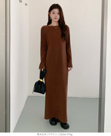 選べる着丈 バックシャンマキシワンピース