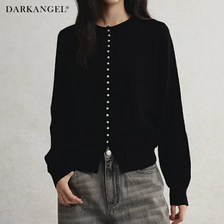 パールボタンニットカーディガン