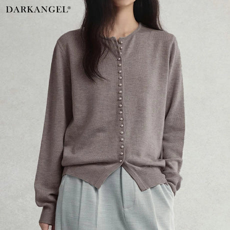 パールボタンニットカーディガン