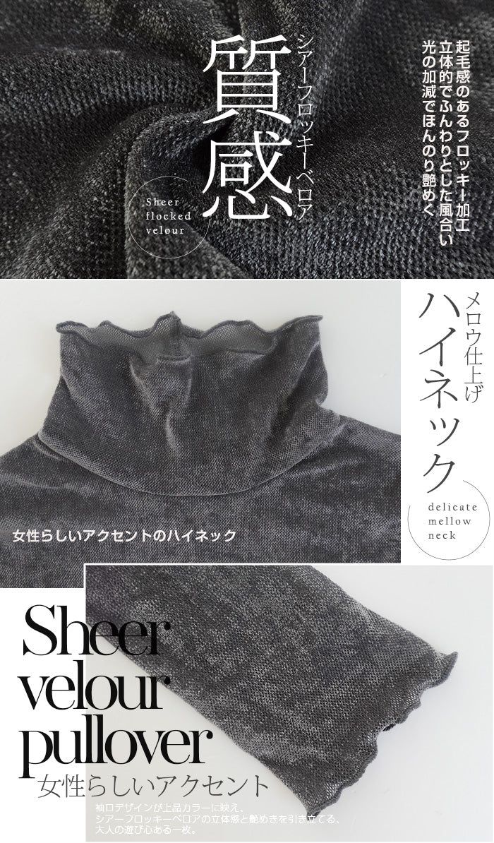 シアーフロッキーベロア見えメロートップス