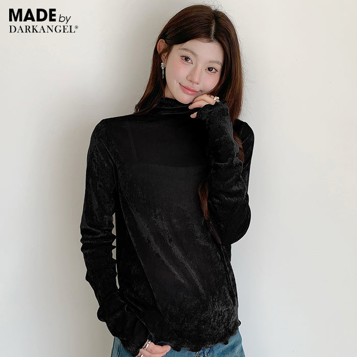 シアーフロッキーベロア見えメロートップス – DARK ANGEL