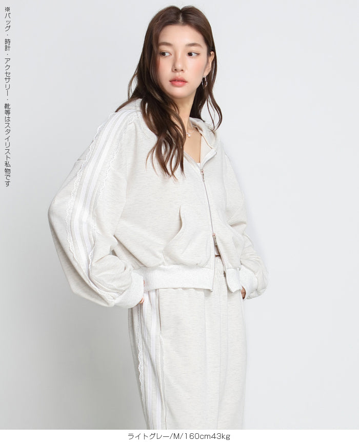 サイドラインダブルジップパーカー