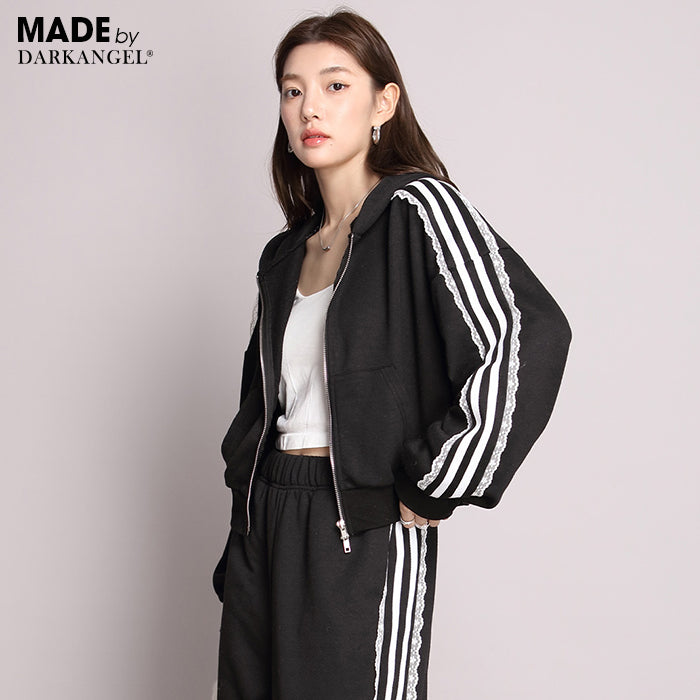 サイドラインダブルジップパーカー